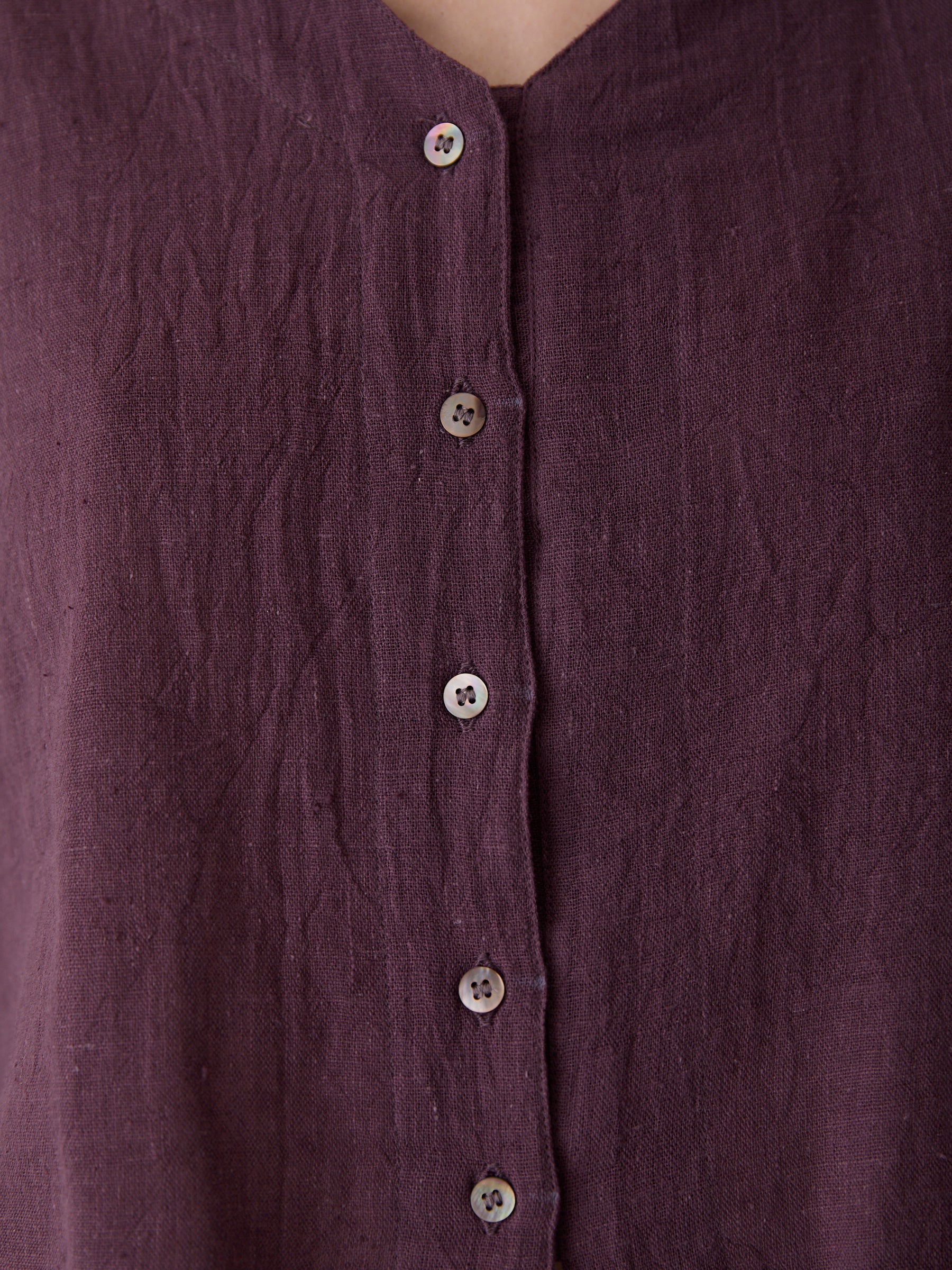 Women's V-Neck Shirt- Aubergine Purple