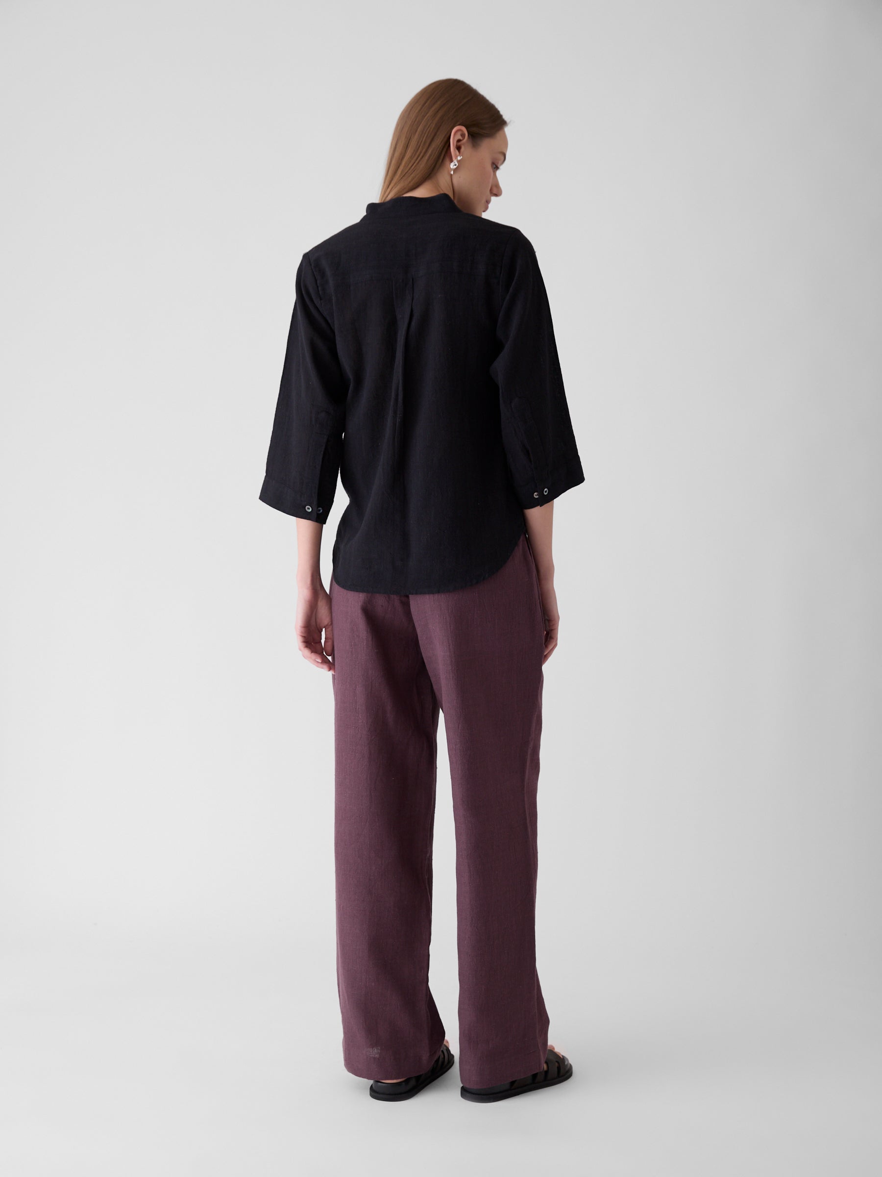 Women's Wide-Leg Pant- Aubergine Purple