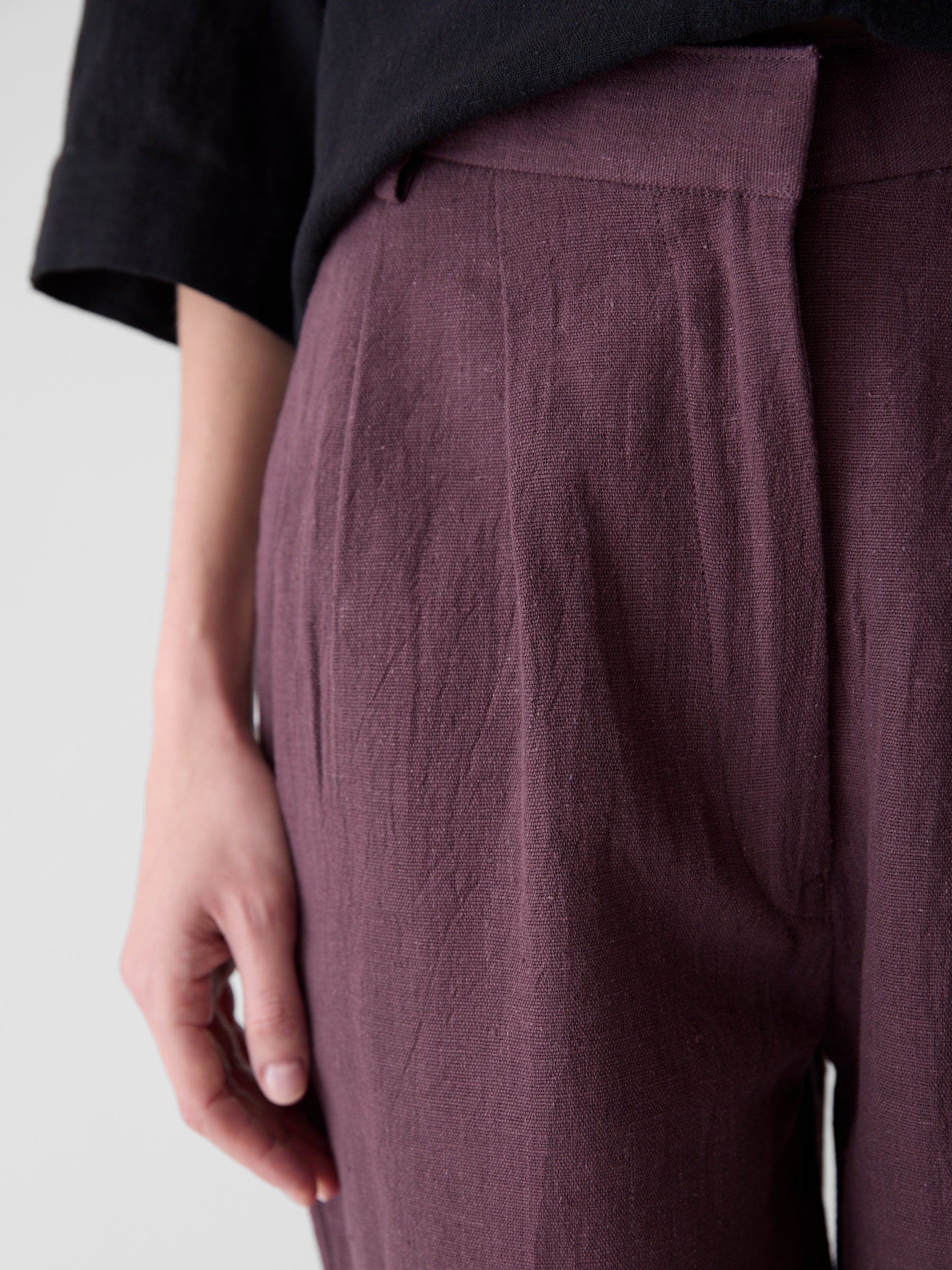 Women's Wide-Leg Pant- Aubergine Purple