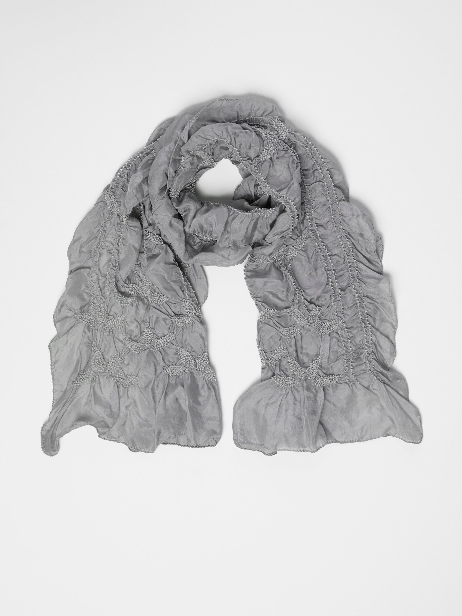Tie-Dye Silk Scarf- Ash Taupe