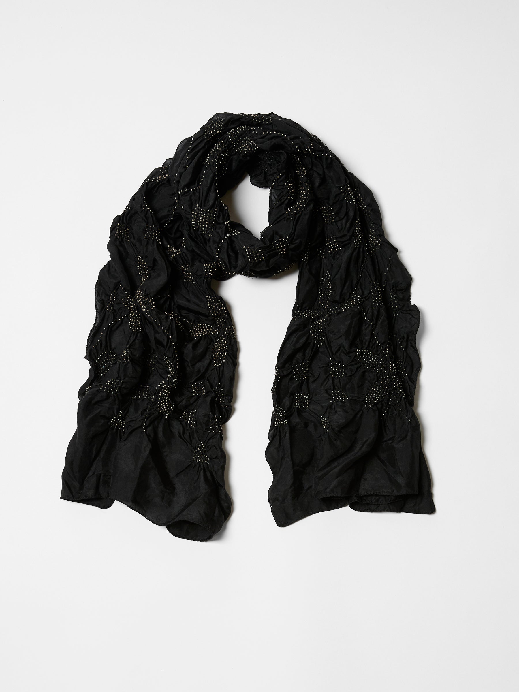 Tie-Dye Silk Scarf- Midnight Black
