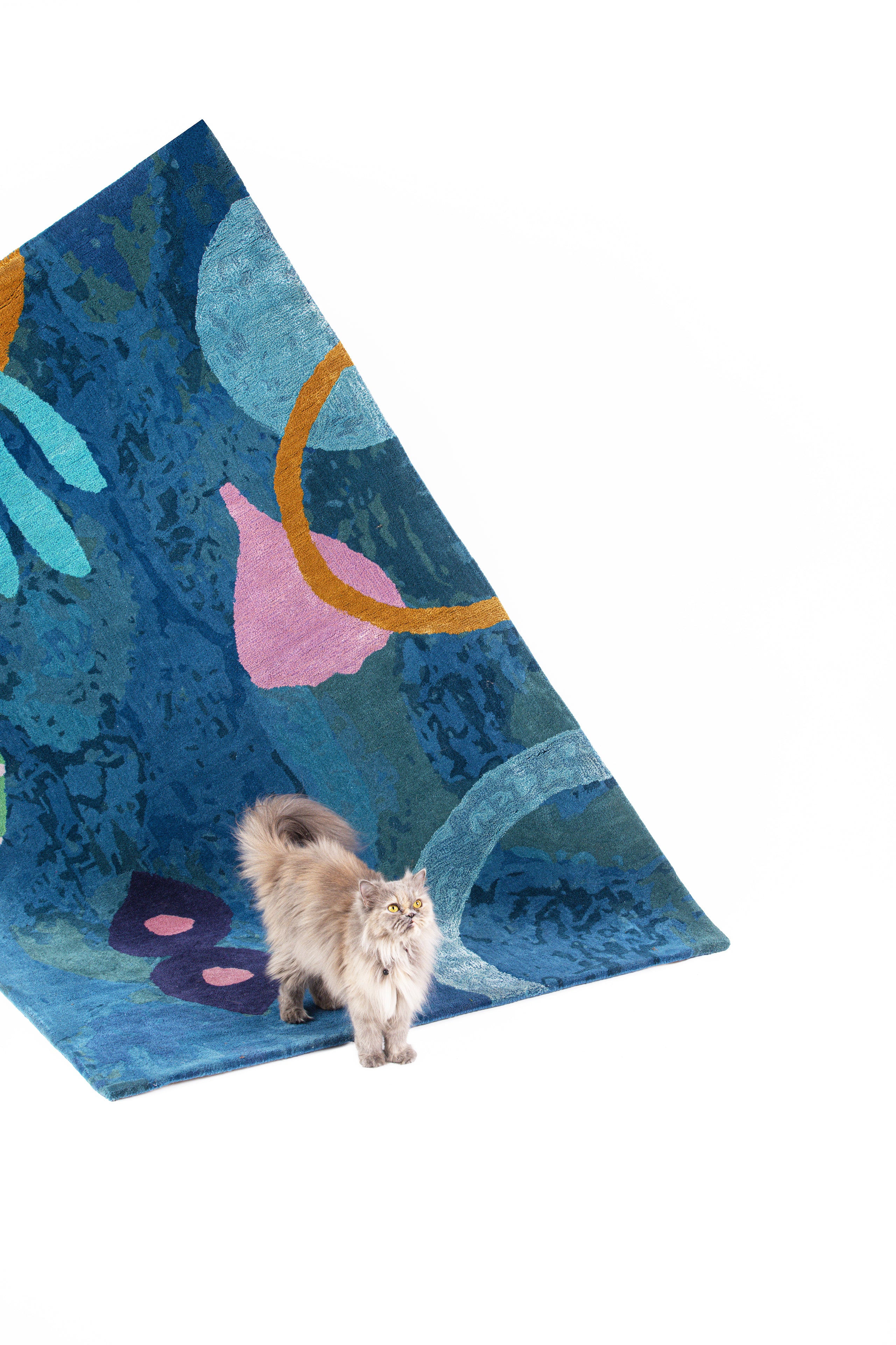 Hand-tufted Rug- Turquoise Flow