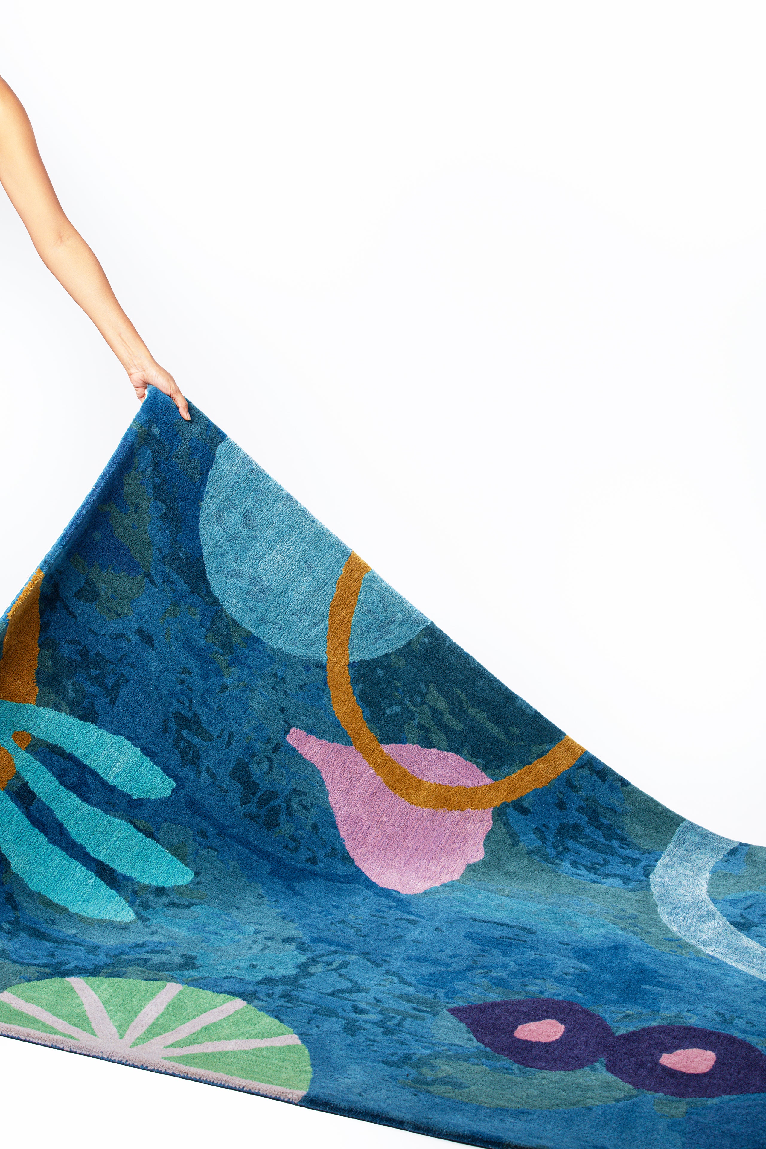 Hand-tufted Rug- Turquoise Flow