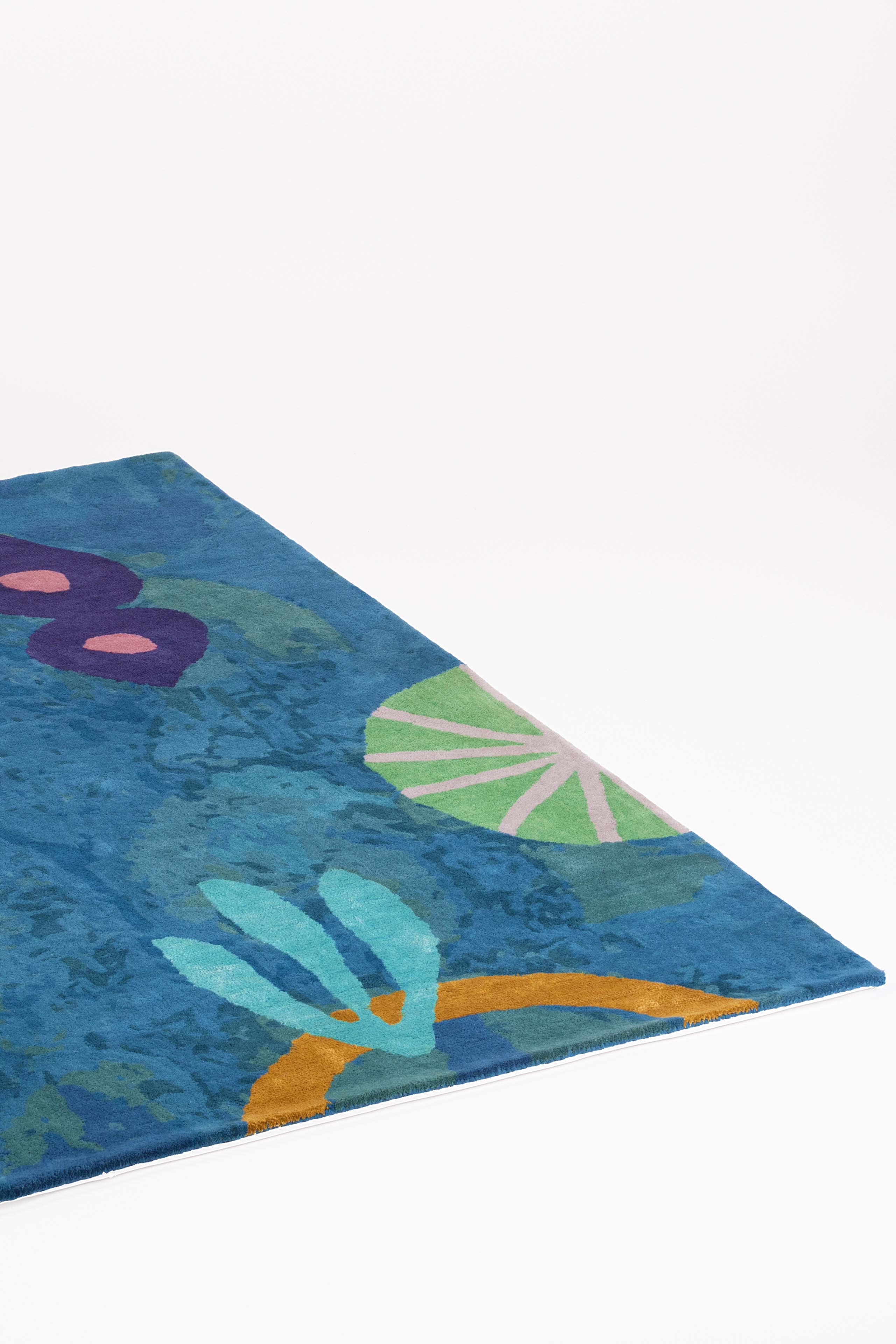 Hand-tufted Rug- Turquoise Flow