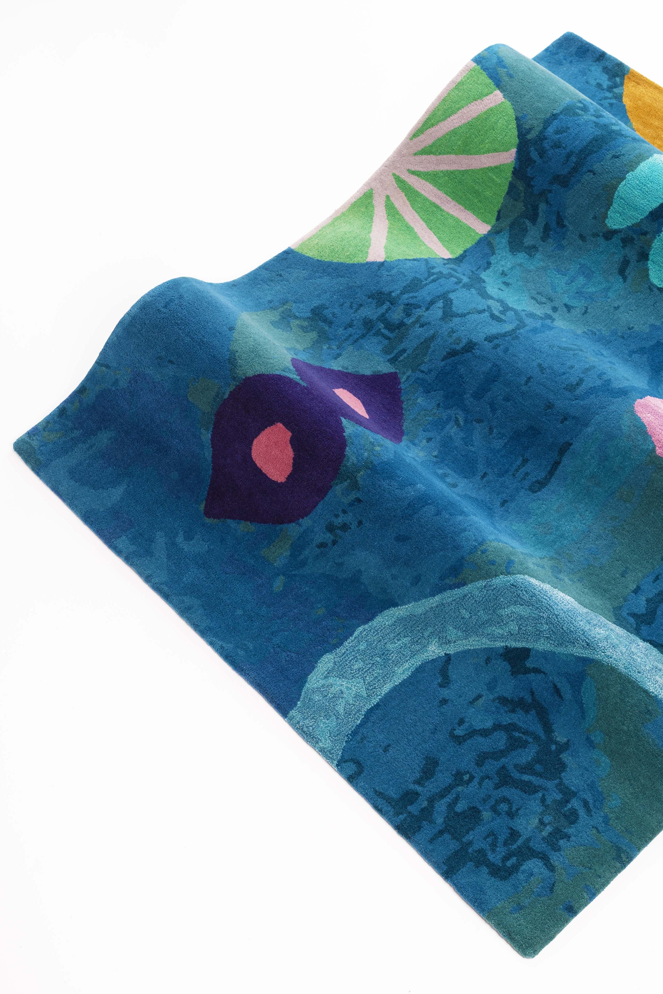 Hand-tufted Rug- Turquoise Flow