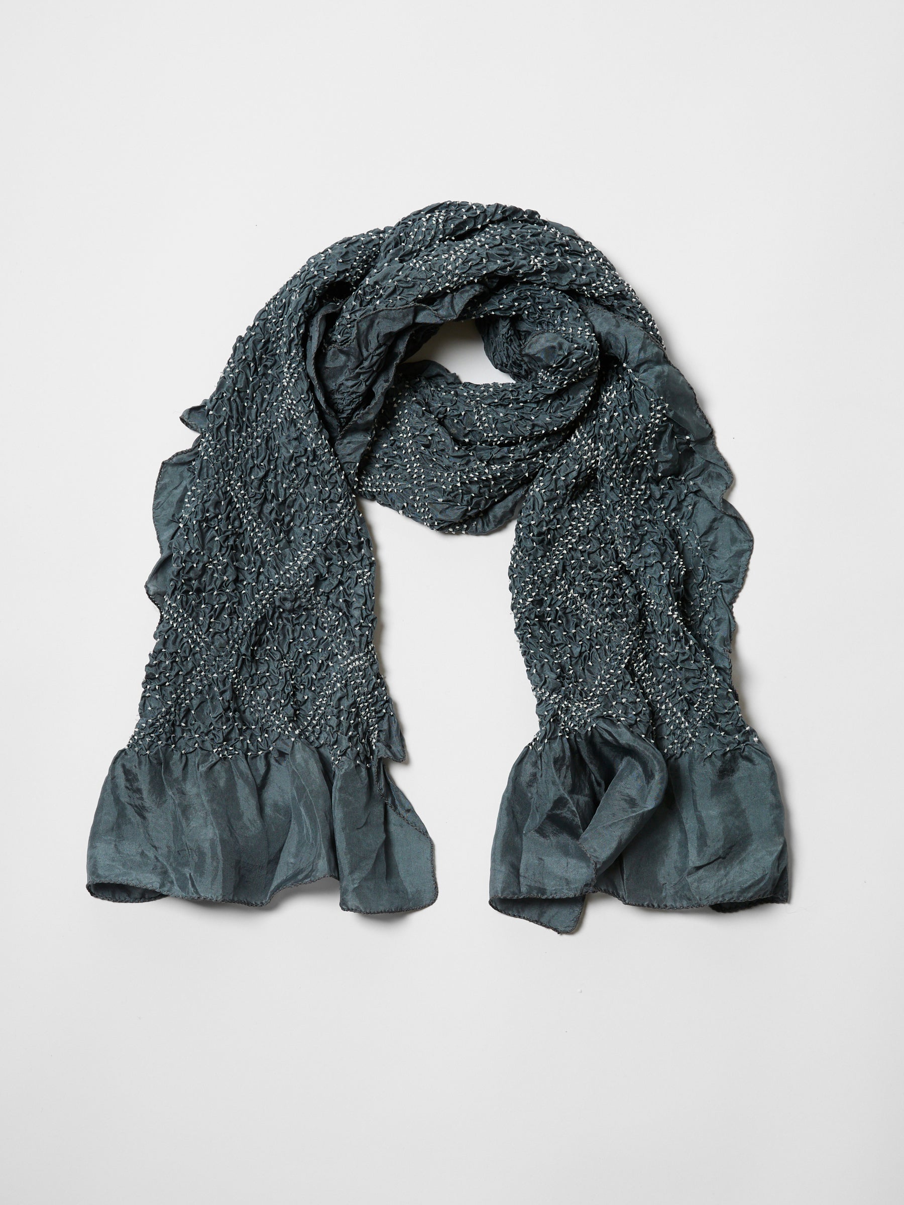 Tie-Dye Silk Scarf- Forest Green