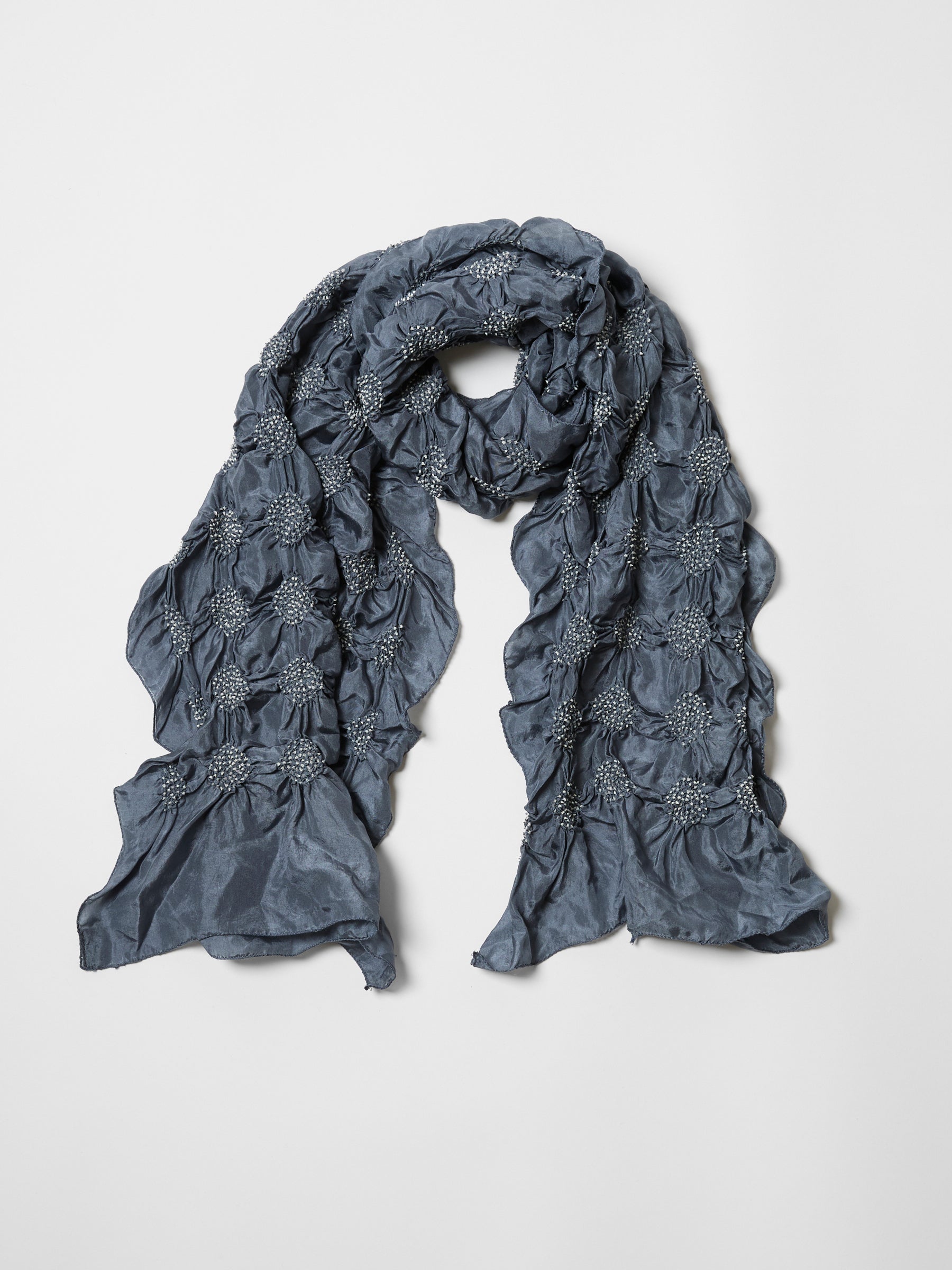 Tie-Dye Silk Scarf- Stormy Azure