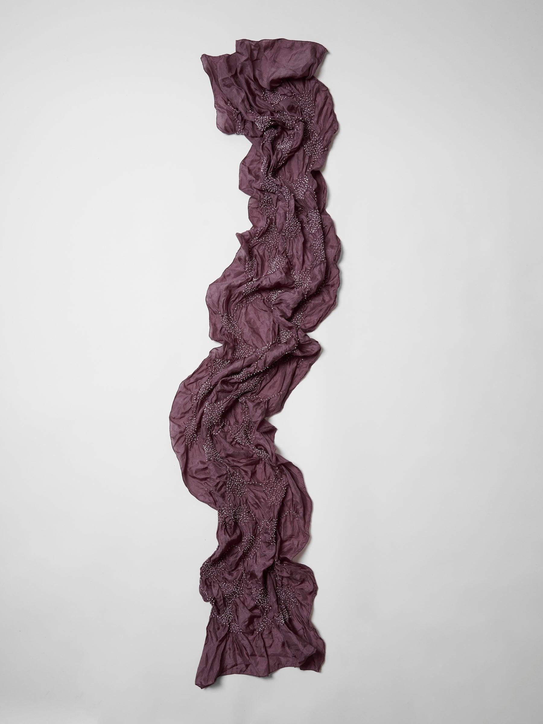 Tie-Dye Silk Scarf- Mulberry Wine