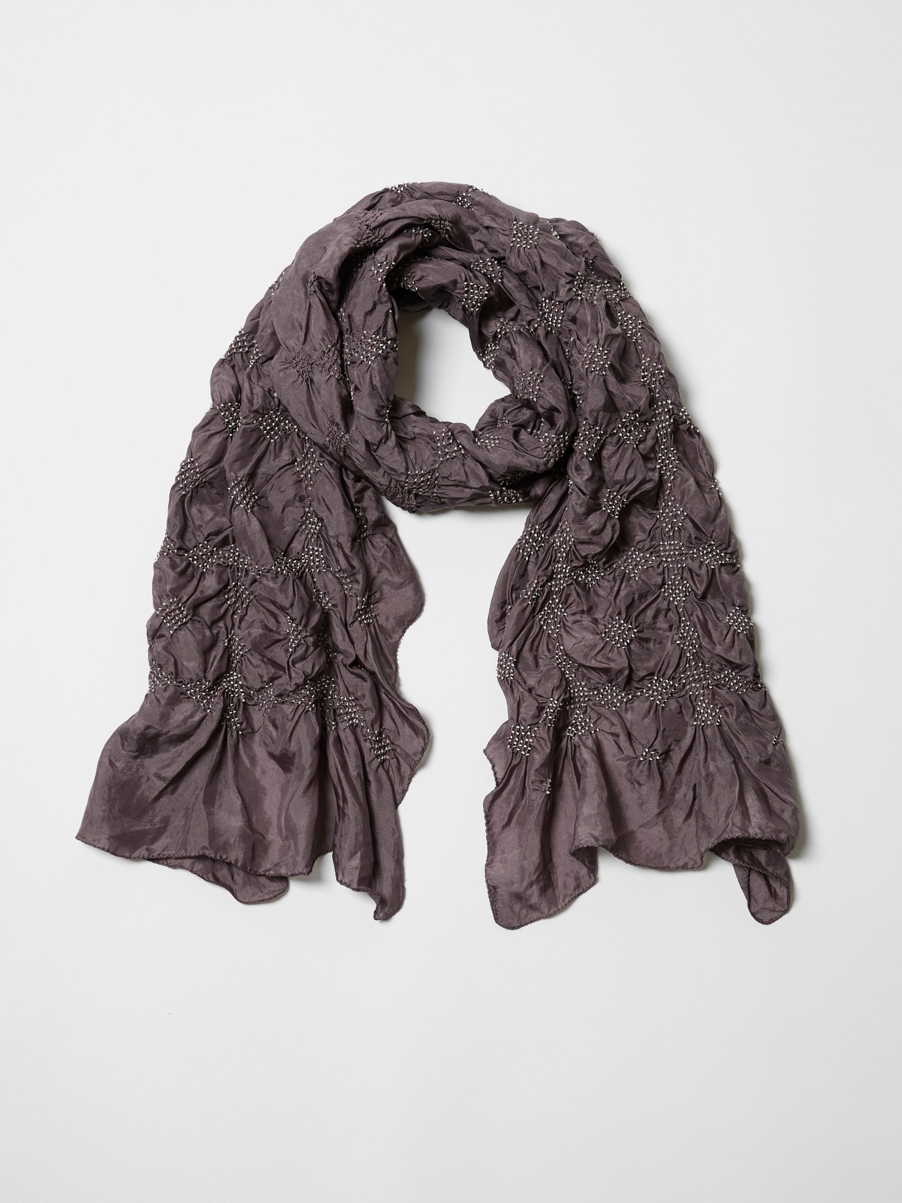 Tie-Dye Silk Scarf- Cocoa Brown